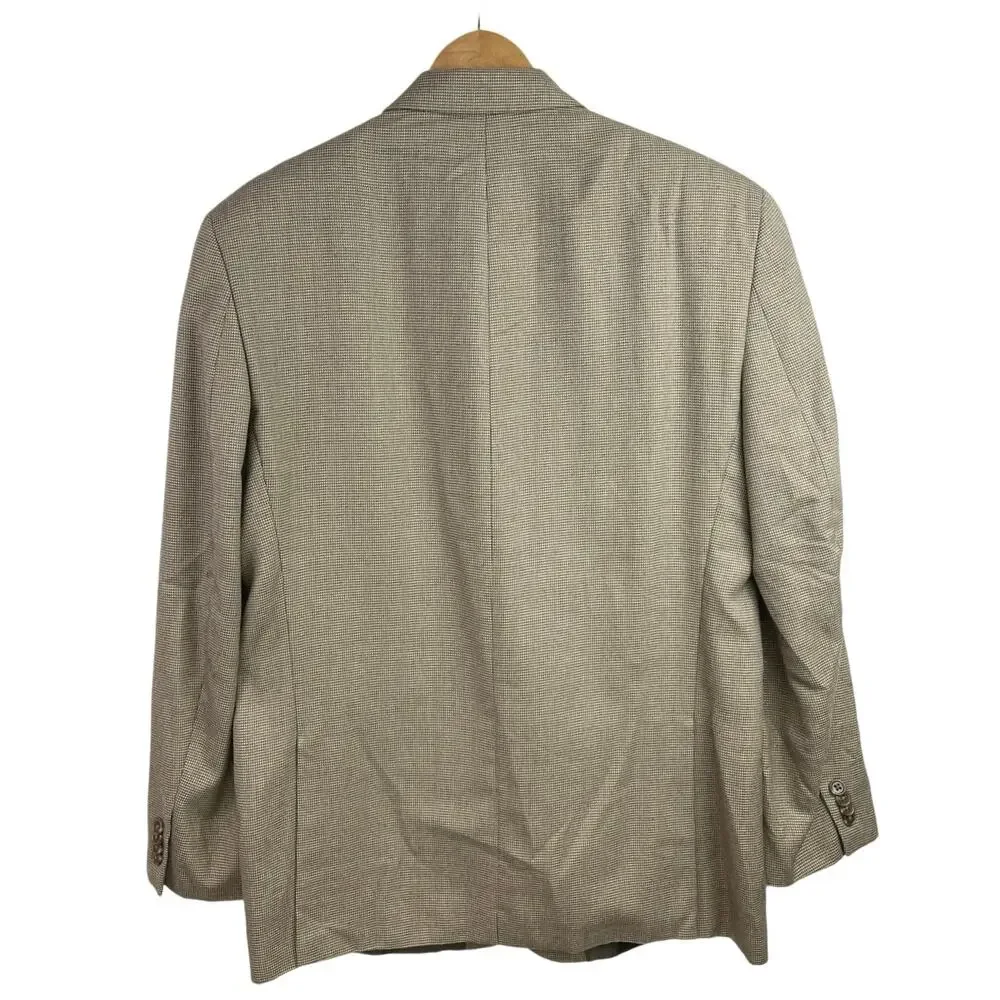 Michael Kors Men's Tan Beige Two Button Notch Lapel Blazer Coat Suit Jacket 42